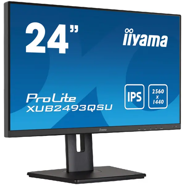 IIYAMA Monitor 24'' ETE IPS-panel, 2560x1440, 15cm Height Adj. Stand, Pivot, 300cdm˛, Speakers, HDMI, DisplayPort, 4ms, USB-HUB 3x 3.0 (23,8