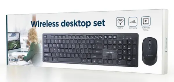 KBS-WCH-04  Gembird tastatura US + bezicni mis USB, US layout