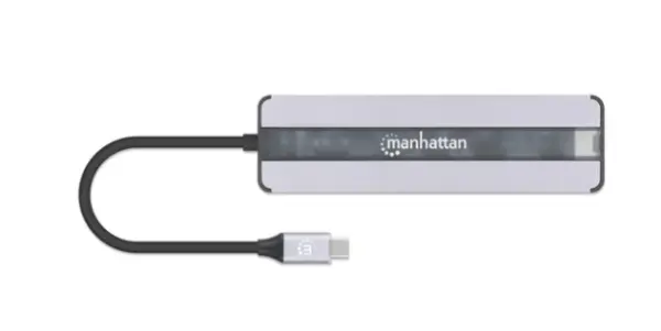 Docking station Manhattan 153928 7in1 USB-C - HDMI2xUSB 3.0LANCRPD 87W