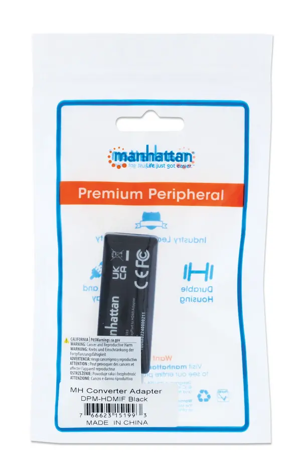 Adapter Manhattan 151993 DisplayPortM - HDMIF dongle 1080p Crni
