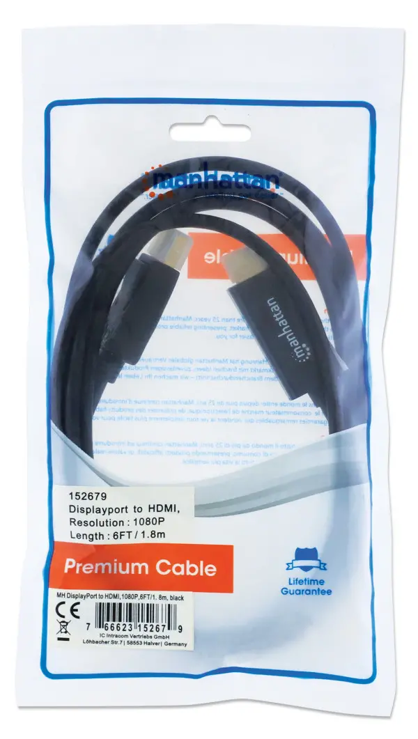 Kabl Manhattan 152679 DisplayPortM - HDMIM 10801,8m