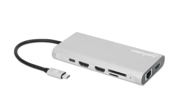 Docking station Manhattan 130660 12in1 USB-C - 3xHDMI4xUSBLANCRPD 100W