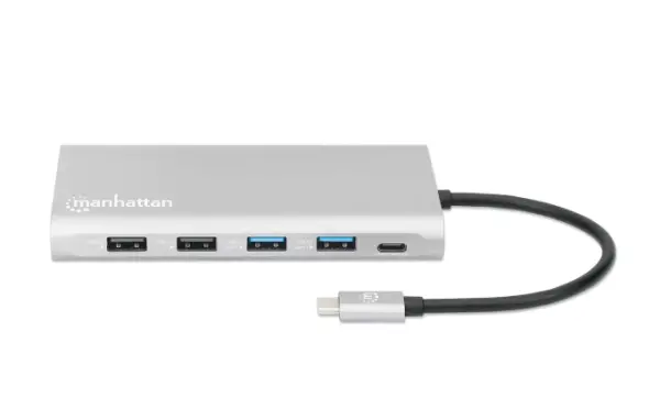 Docking station Manhattan 130660 12in1 USB-C - 3xHDMI4xUSBLANCRPD 100W
