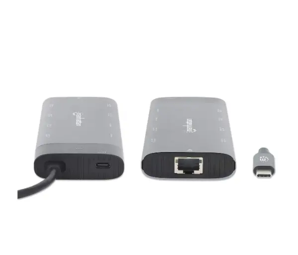 Docking station Manhattan 130714 10in1 USB-C - 2xHDMI5xUSBLANPD 100W