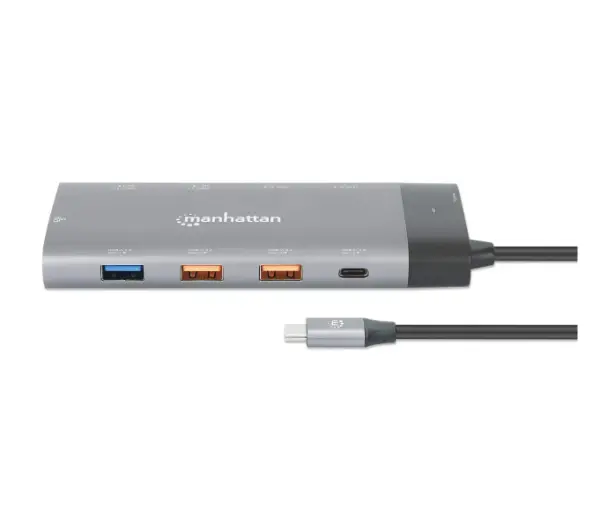 Docking station Manhattan 130714 10in1 USB-C - 2xHDMI5xUSBLANPD 100W