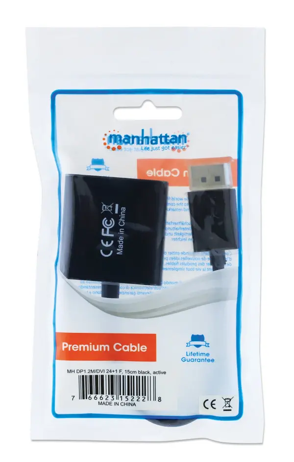 Adapter Manhattan 152228 DisplayPortM - DVI-D 24+1F