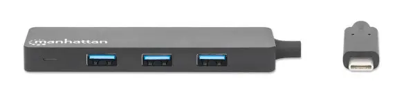 USB-C HUB 4port Manhattan 164924 3.2 G15GbpsCrni