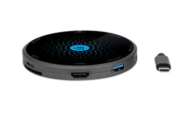 Docking station Manhattan 166560 8in1 USB-C - HDMI3xUSBCRPD 60Wbež. punjač  