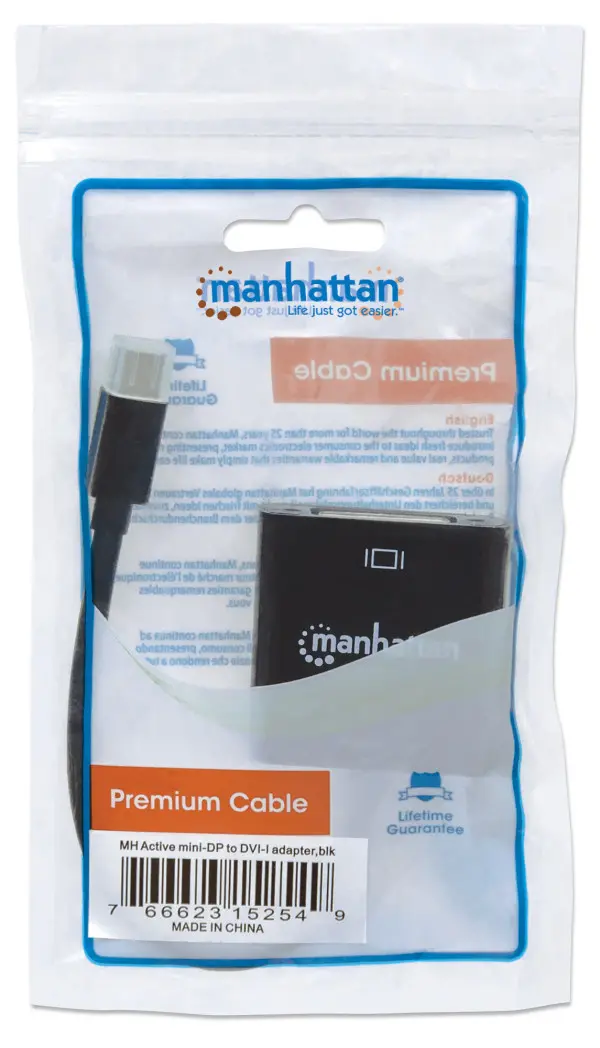 Adapter Manhattan 152549 Mini DisplayPortM - DVI-D 24+5F 4K