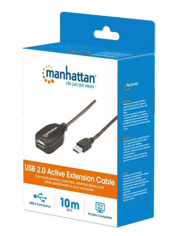 Kabl Manhattan 150248 USB-A MF 2.0480Mbpsprodužni aktivni10m