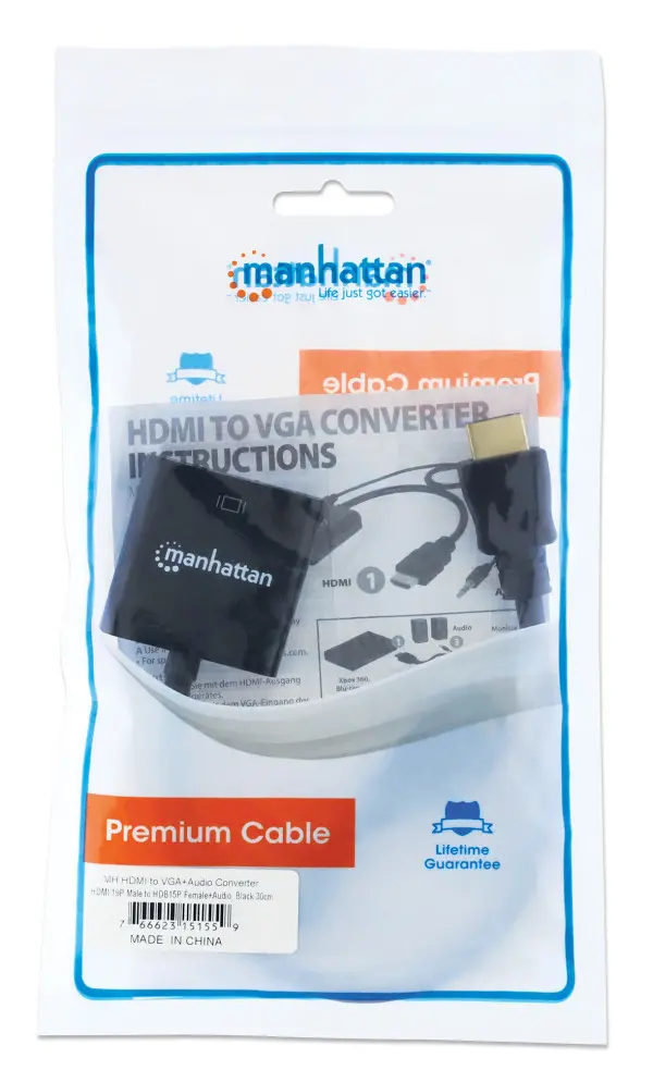 Adapter Manhattan 151559 HDMIM - VGAF + Audio
