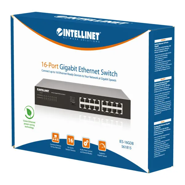 LAN switch Intellinet 561815 101001000 16portmetalnirackmount