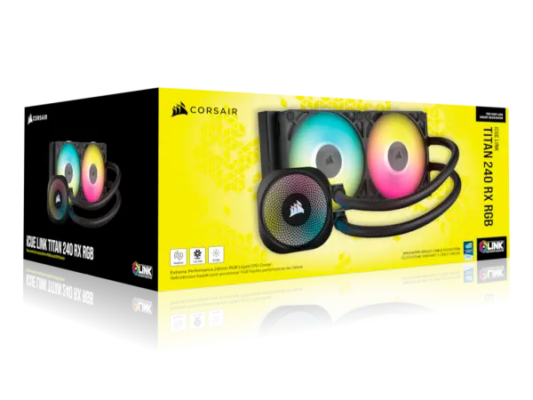 Kuler za PC CORSAIR iCUE LINK TITAN 240 RX AIO240mm ventilatorRGBcrna' ( 'CW-9061016-WW' )