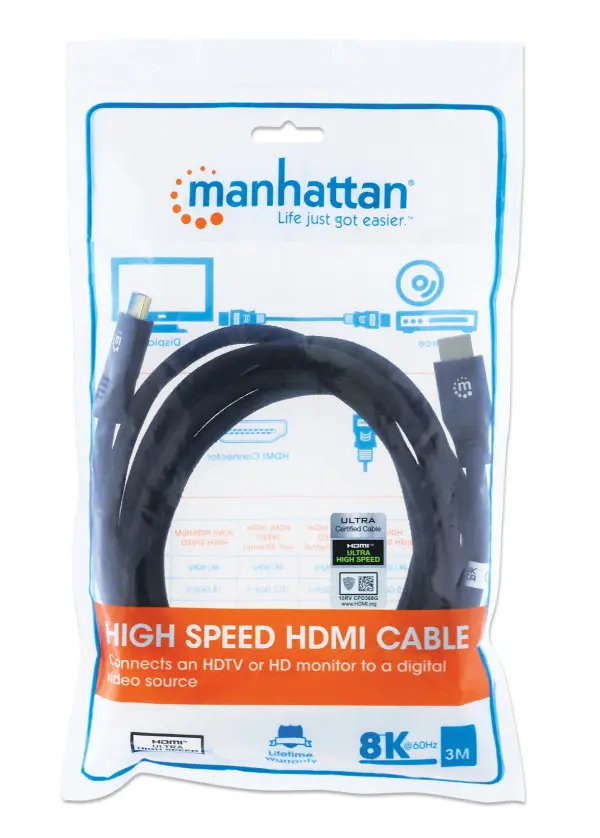 Kabl Manhattan 355957 HDMI MM 8K60Hz48G3m