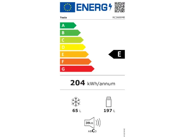 Frižider TESLA RC2600ME kombinovani197l+65l55 x 57 x 177,5No frost beli' ( 'RC2600ME' ) 
