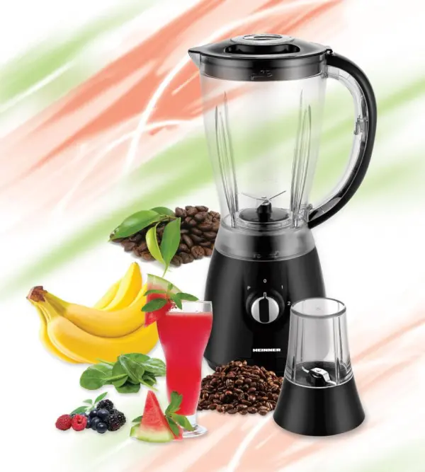 Blender HEINNER HBL-500R 1,5l500Wplastična čašacrni