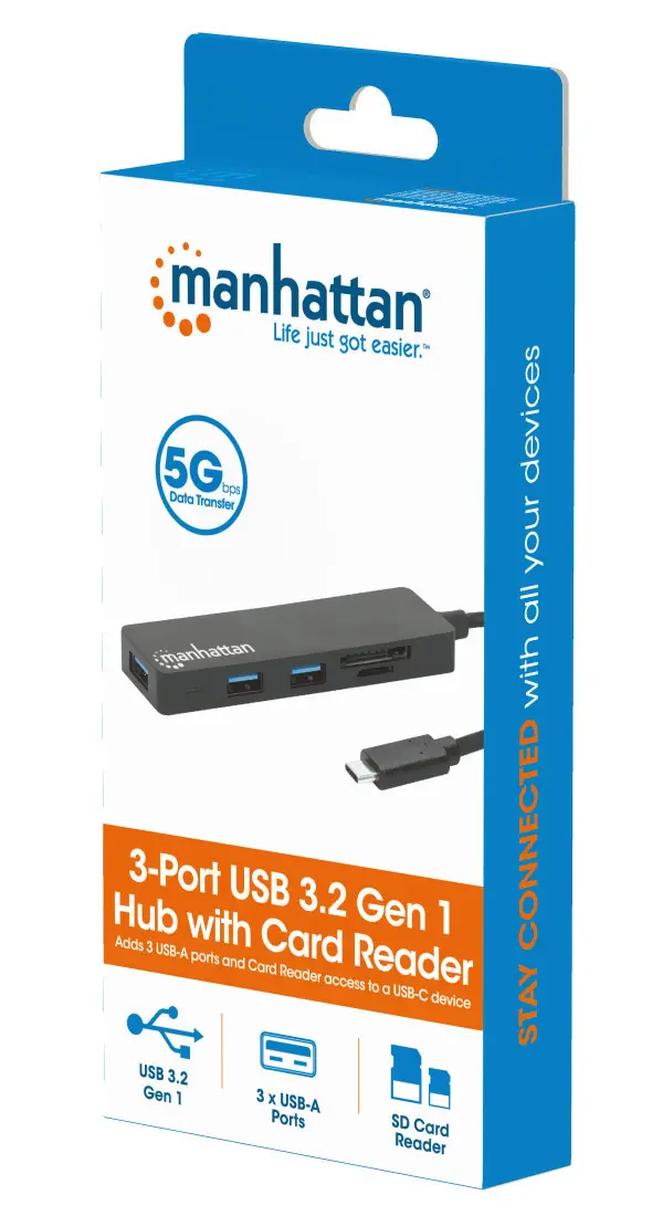 USB-C HUB 3port Manhattan 164948 3.2 G15GbpsCRCrni