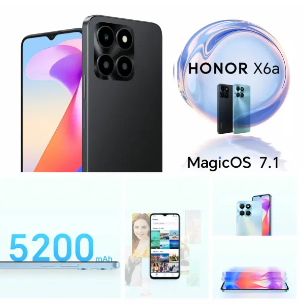 Mobilni telefon Honor X6a 4128GB Midnight Black