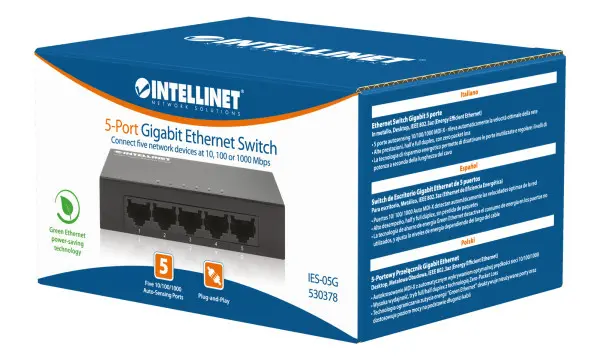 Intellinet 5-Port Gbt Switch metal case