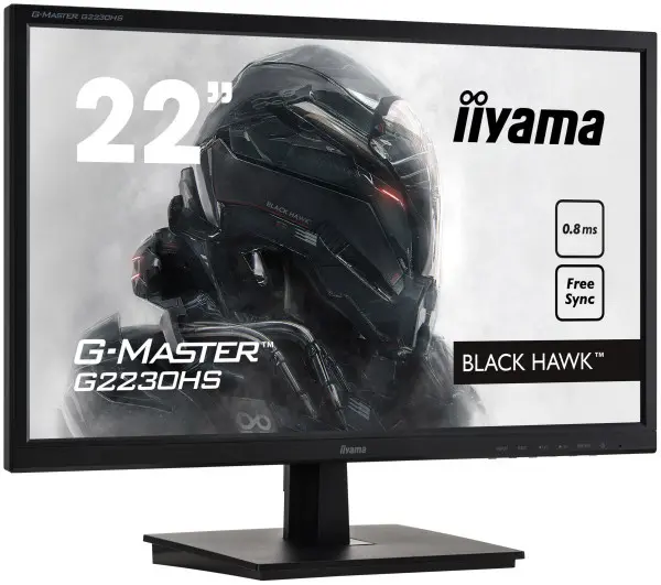 Iiyama 21,5'' Gaming, G-Master Black Hawk, FreeSync, 1920x1080@75Hz, 250cdm˛, DVI, HDMI, 0,8ms, Speakers, Black Tuner ( G2230HS-B1 ) 