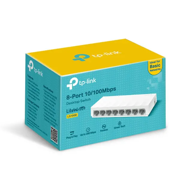 Switch TP-LINK LS1008 LiteWave 8xRJ-4510100Mbpsplastično kućište' ( 'LS1008' )