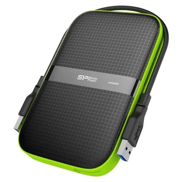 2TB Portable Hard Disk, Armor A60, Black ( SP020TBPHDA60S3K ) 