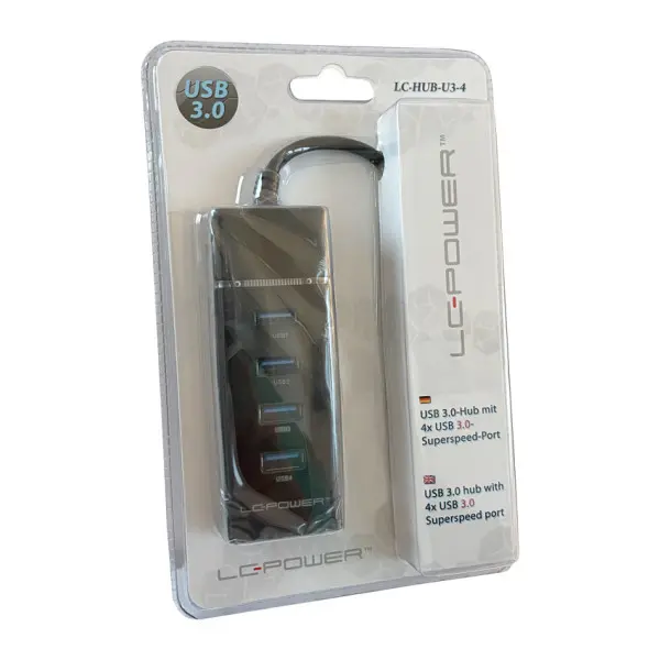 USB LC Power LC-HUB-U3-4 HUB 4port USB3.0 Black