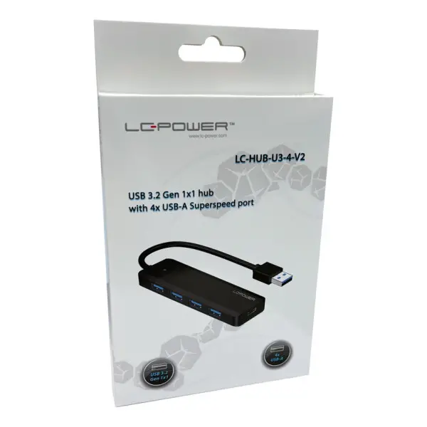 USB LC Power LC-HUB-U3-4-V2  HUB 4port USB3.0 Black