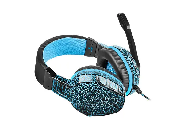 FURY HELLCAT, Gaming Headset with Volume Control, 3.5mm Stereo, LED Backlit (USB), Black/Blue ( NFU-0863 ) 