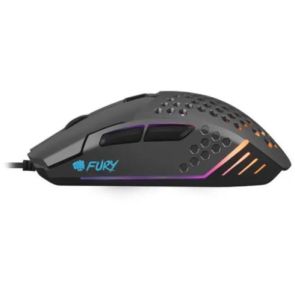 FURY BATTLER, Optical Mouse 500-6400 DPI, Maximum acceleration 12 G, RGB LED, 6 Buttons, USB, Black, Cable 1,55 m ( NFU-1654 ) 