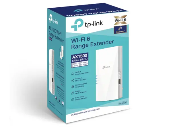 Ekstender dometa TP-LINK RE500X WiFiAX1500300 Mbps at 2.4GHz, 1200 Mbps at 5GHz2 interne antene' ( 'RE500X' ) 