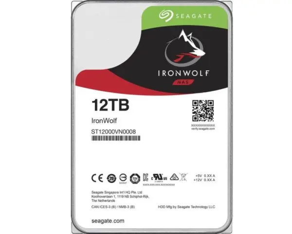 SEAGATE 12TB 3.5'' SATA 6 256MB ST12000VN0008 Ironwolf Guardian HDD hard disk