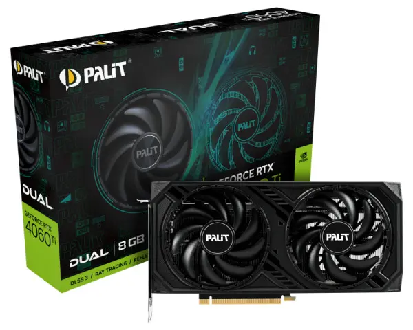 SVGA Palit Geforce RTX4060Ti Dual 8GB GDDR6 128bit, NE6406T019P1-1060D