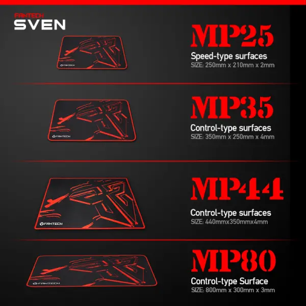 Podloga za miš Fantech MP35 350x250x4mm Crna