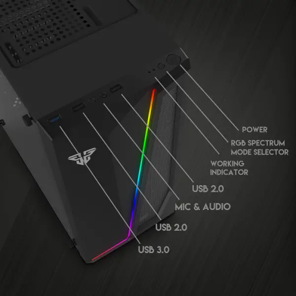 Kuciste Gaming Fantech CG71 Midi crno