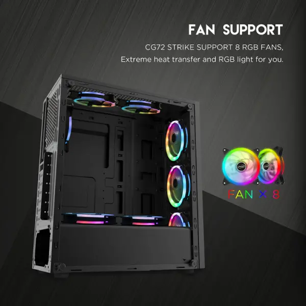 Kuciste Gaming Fantech CG72 Midi crno