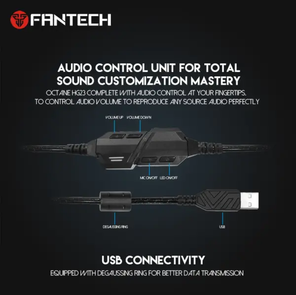 Slušalice sa mikrofonom Fantech HG23 Octane 7.1 crne