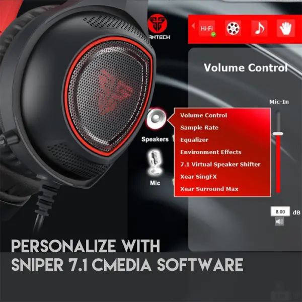 Slušalice sa mikrofonom Fantech HG16 Sniper 7.1 crne