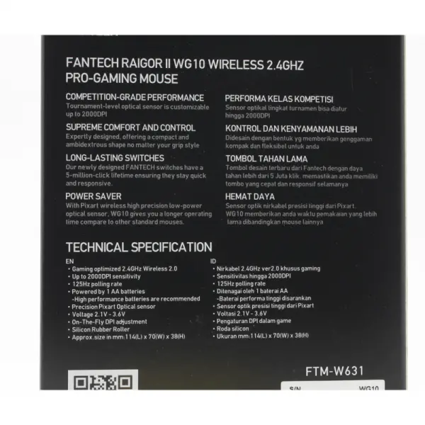 Bežični miš Fantech Raigor II WG10 2000 DPI