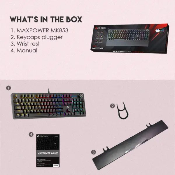 Tastatura Mehanicka Gaming Fantech MK853 RGB Maxpower crna (Red switch)