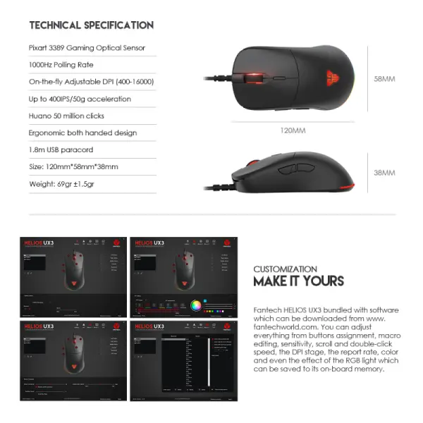 Mis Gaming Fantech UX3 Helios Sakura