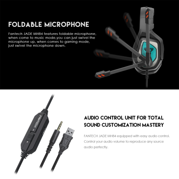 Slusalice Gaming Fantech MH84 Jade crne