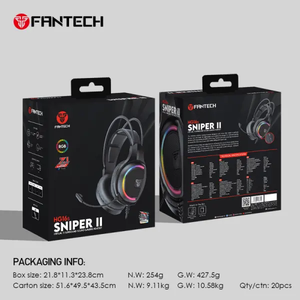Slusalice Gaming Fantech HG16s Sniper II 7.1 crne