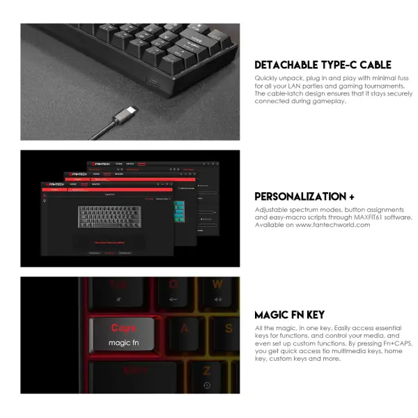 Tastatura Mehanicka Gaming Fantech MK857 RGB Maxfit61 Space Edition (Blue switch)