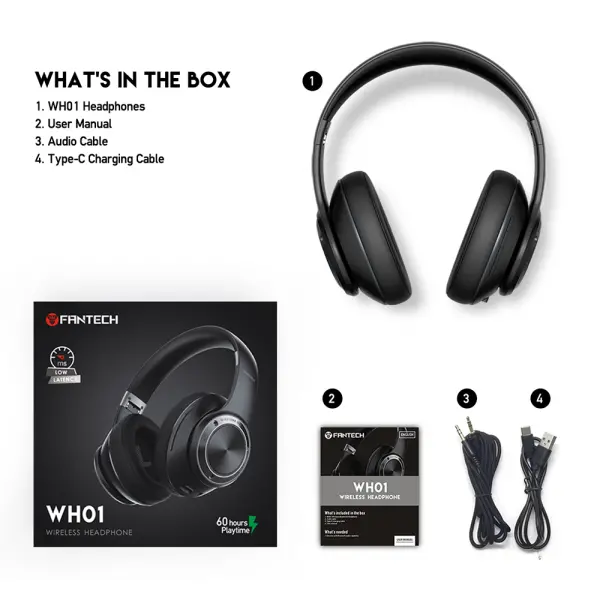 Bluetooth slusalice Fantech WH01 crne