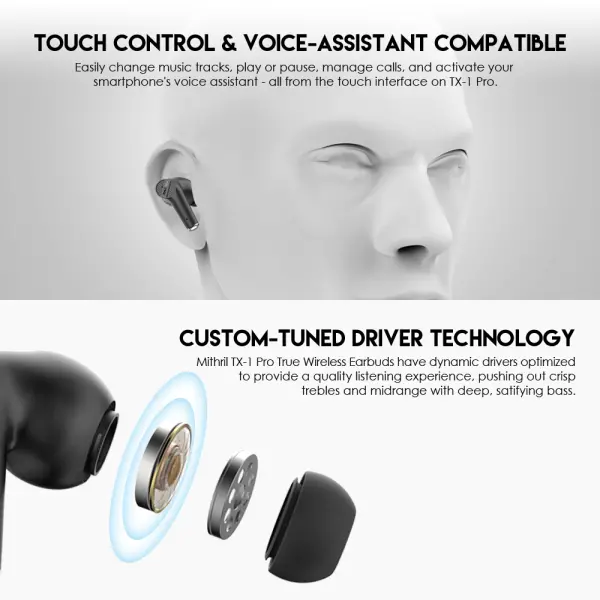 Bluetooth slusalice Fantech TX-1 Pro Mithril bele