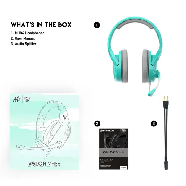 Slusalice Gaming Fantech MH86 Valor Mint Edition