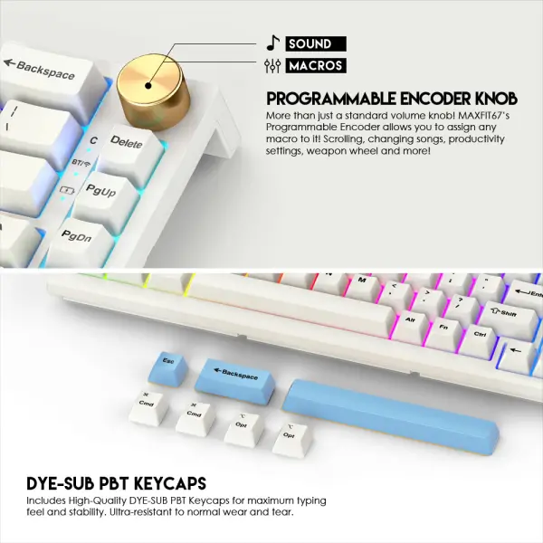 Tastatura Mehanicka Gaming Fantech MK858 RGB Maxfit67 Space Edition (yellow switch)