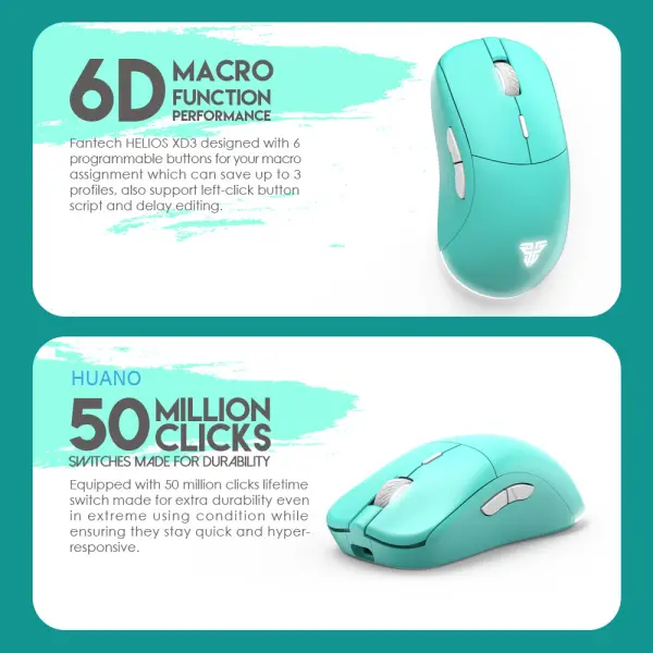 Mis Wireless Gaming Fantech XD3 Helios Mint Edition