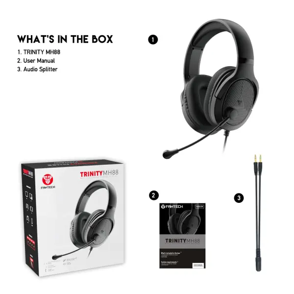 Slusalice Gaming Fantech MH88 Trinity crne